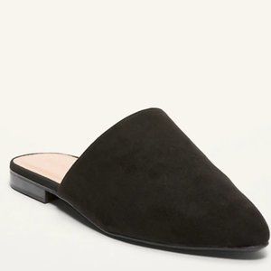 Faux-Suede Pointy-Toe Mule Flats For Women